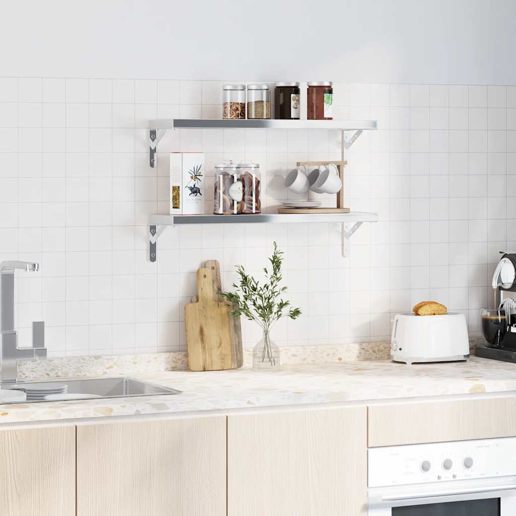 hyldebeslag 4 stk. 20x2,5x14 cm rustfrit stål sølvfarvet