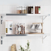 hyldebeslag 4 stk. 20x2,5x14 cm rustfrit stål sølvfarvet