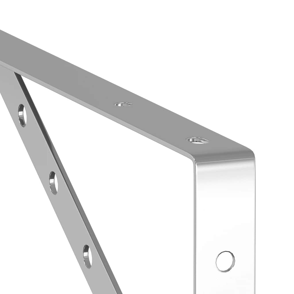 hyldebeslag 4 stk. 40x2,5x25 cm rustfrit stål sølvfarvet