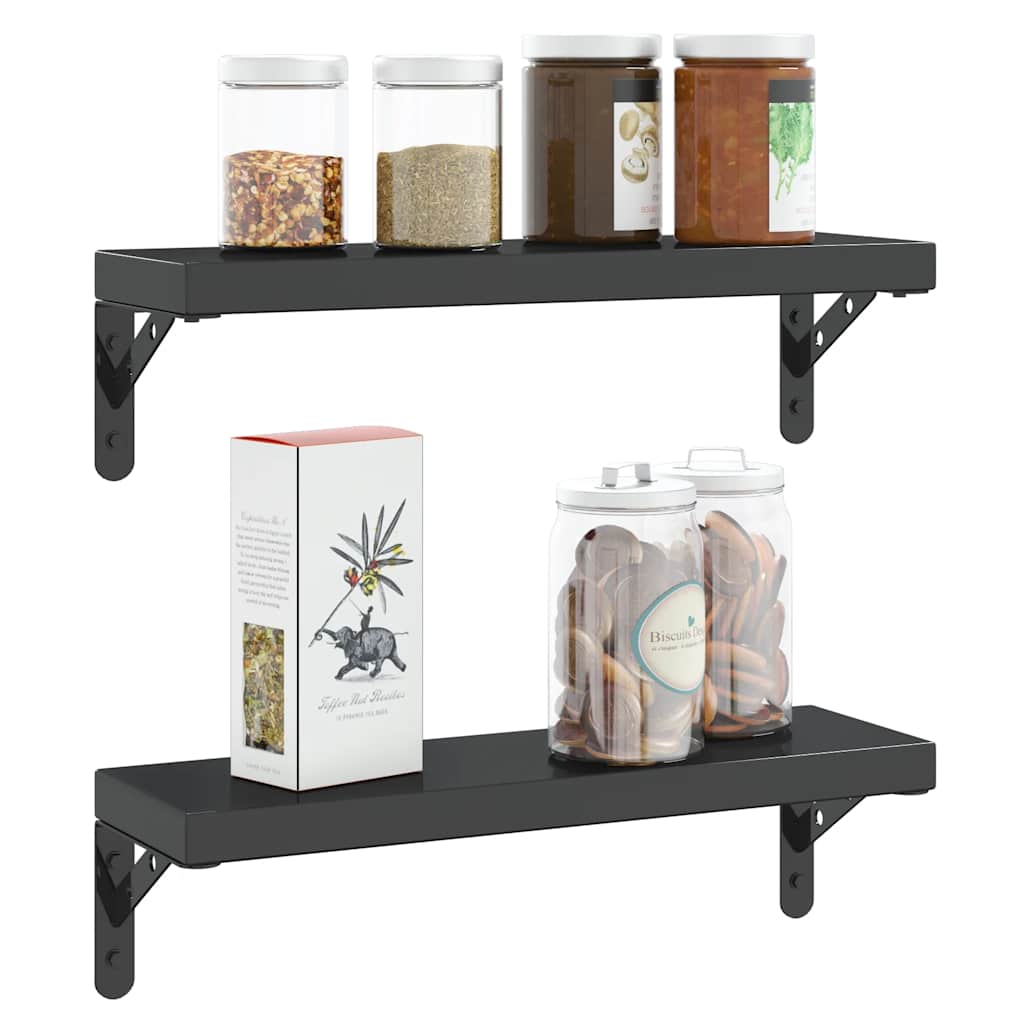 hyldebeslag 4 stk. 15x2,5x11,5 cm rustfrit stål sort