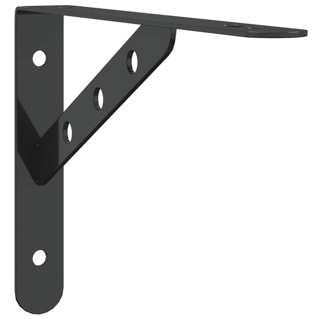 hyldebeslag 4 stk. 23,5x2,5x15,5 cm rustfrit stål sort