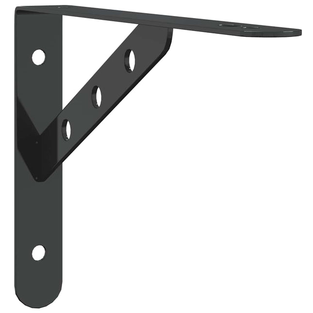 hyldebeslag 4 stk. 23,5x2,5x15,5 cm rustfrit stål sort