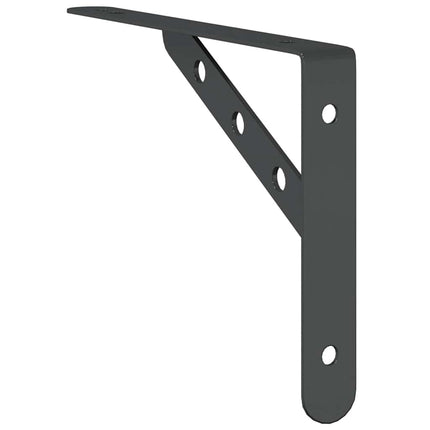 hyldebeslag 4 stk. 23,5x2,5x15,5 cm rustfrit stål sort