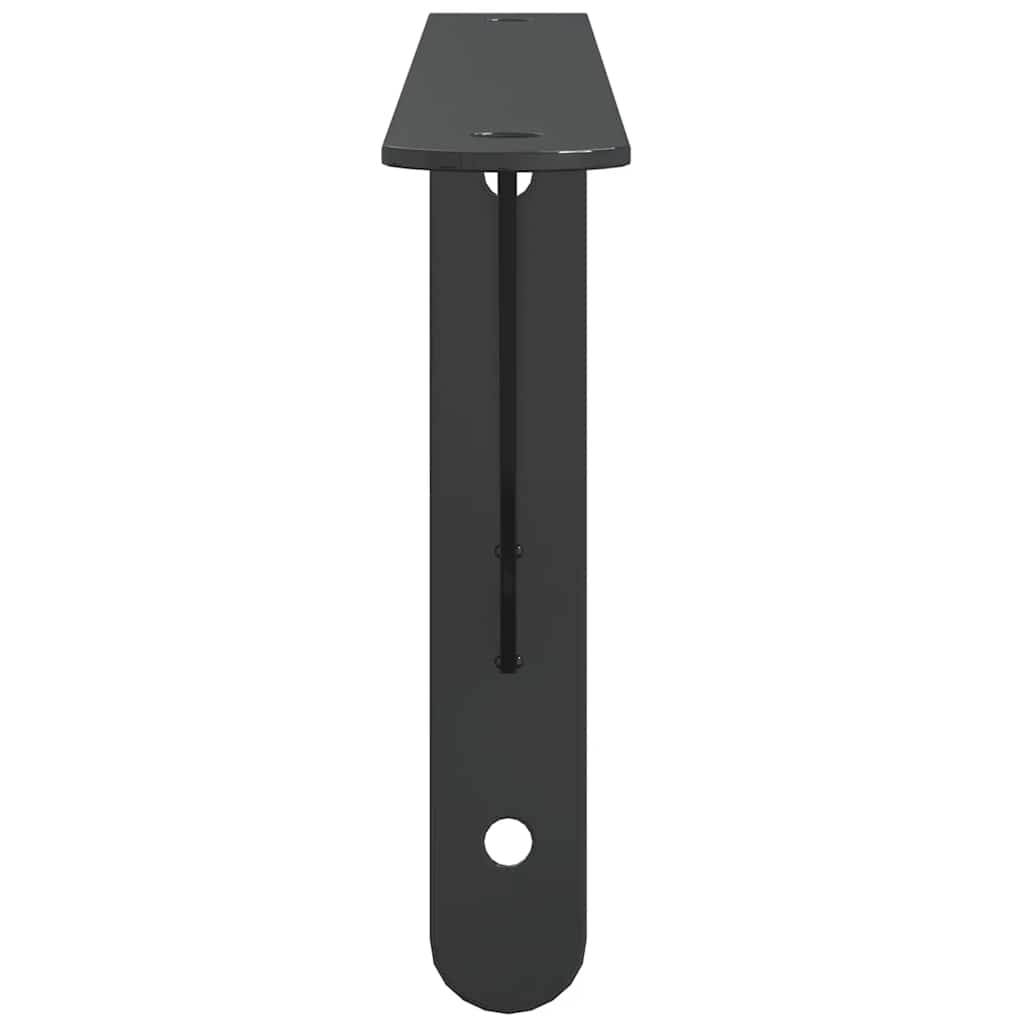 hyldebeslag 4 stk. 30x2,5x15,5 cm rustfrit stål sort