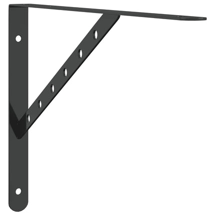 hyldebeslag 4 stk. 40x2,5x25 cm rustfrit stål sort