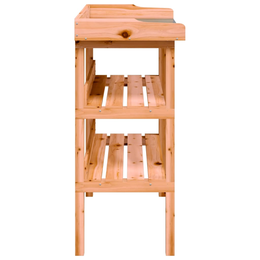 plantebord med hylder 78x38x82,5 cm massivt grantræ brun