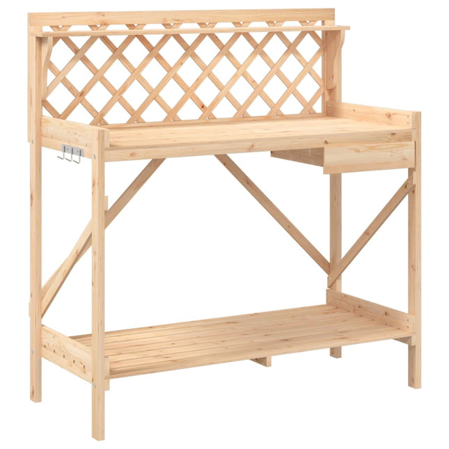 pottebord med espalier massivt fyrretræ