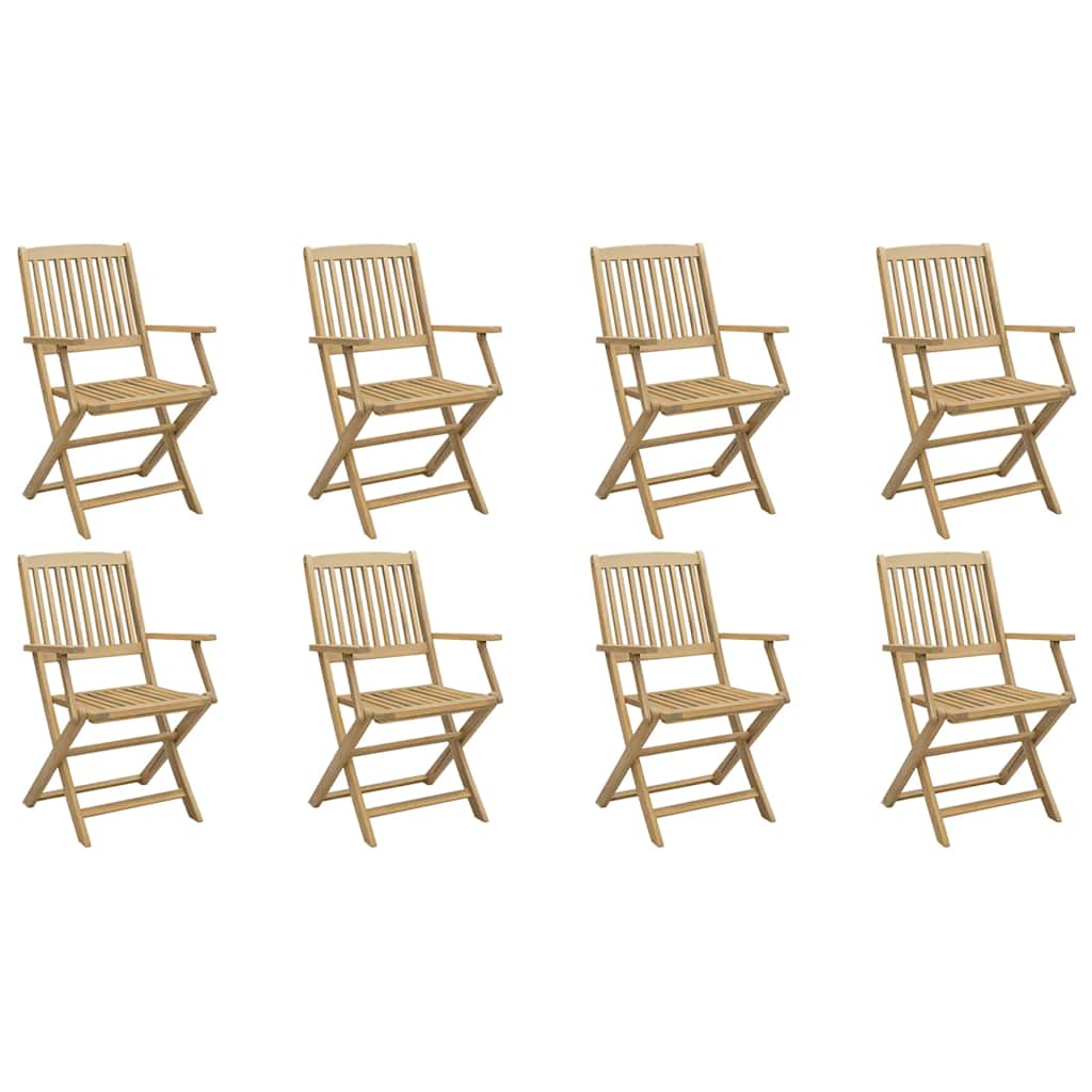 foldbare havestole 8 stk. 54x61x88 cm massivt akacietræ