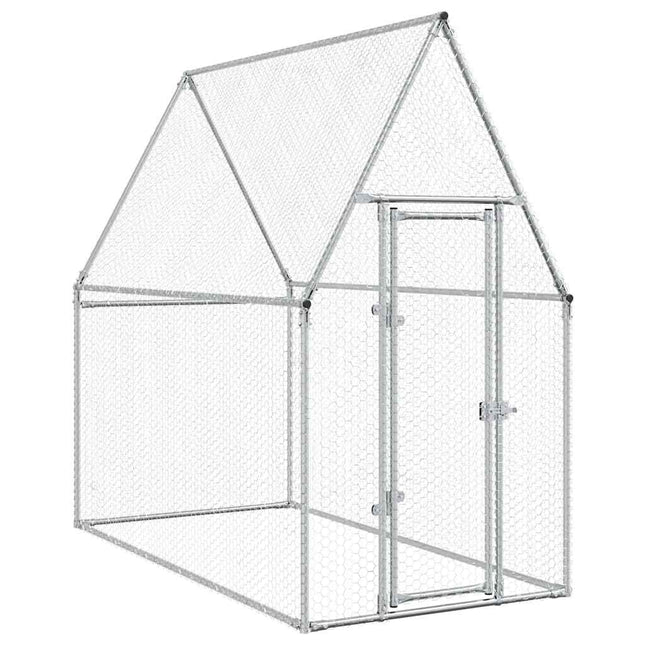 hønsehus 200x100x190 cm galvaniseret stål grå