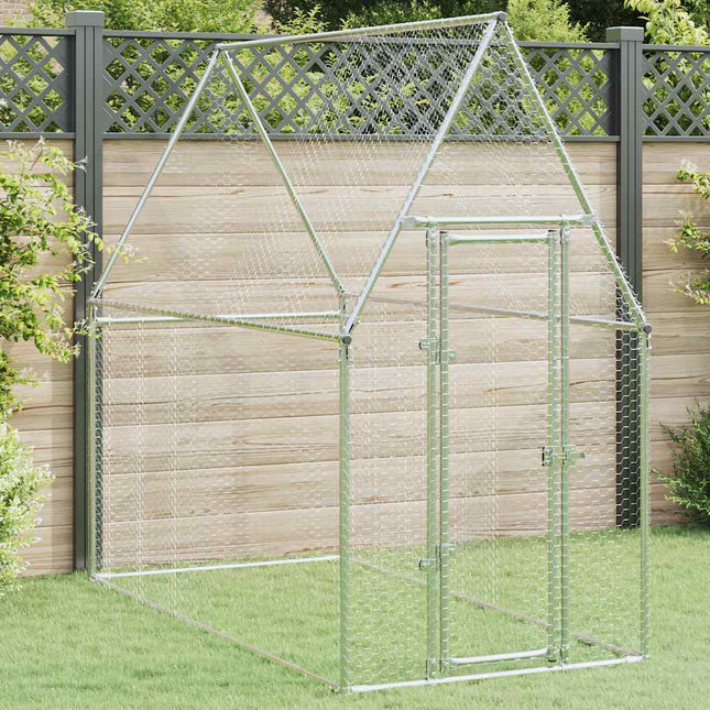 hønsehus 200x100x190 cm galvaniseret stål grå