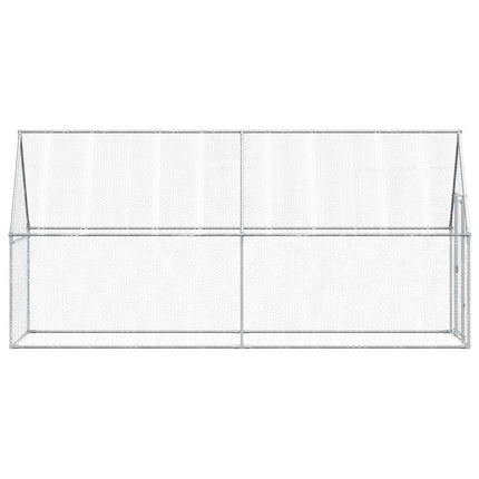 hønsehus 400x100x190 cm galvaniseret stål sølvfarvet