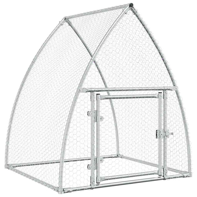 hønsehus 100x105x120 cm galvaniseret stål sølvfarvet
