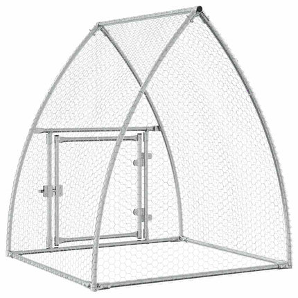 hønsehus 100x105x120 cm galvaniseret stål sølvfarvet