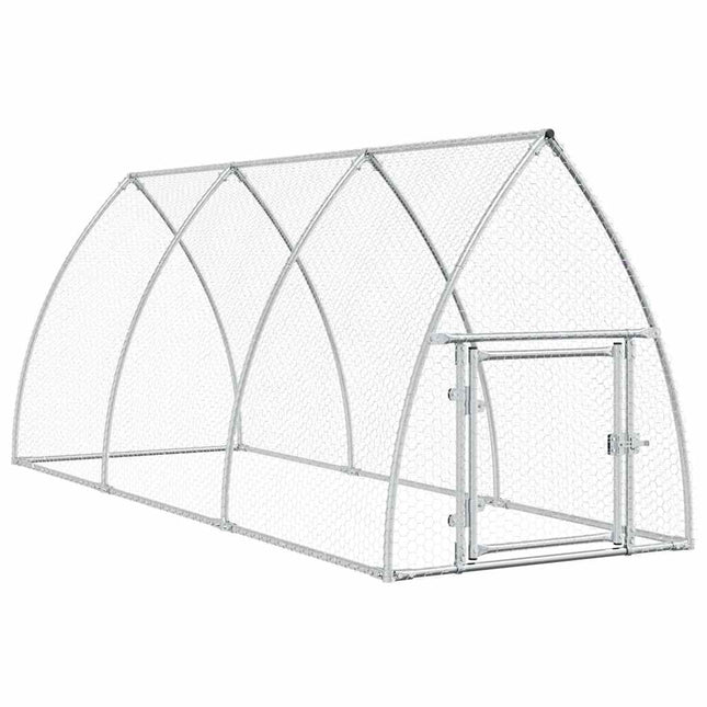 hønsehus 300x105x120 cm galvaniseret stål sølvfarvet