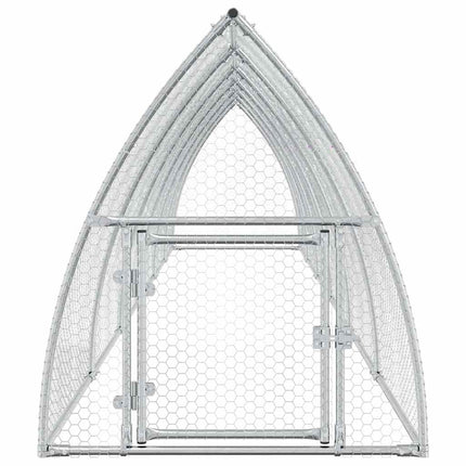 hønsehus 600x105x120 cm galvaniseret stål sølvfarvet