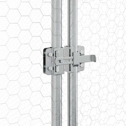 hønsehus 200x105x182 cm galvaniseret stål sølvfarvet