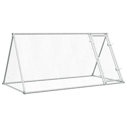 hønsehus 200x105x91 cm galvaniseret stål sølvfarvet
