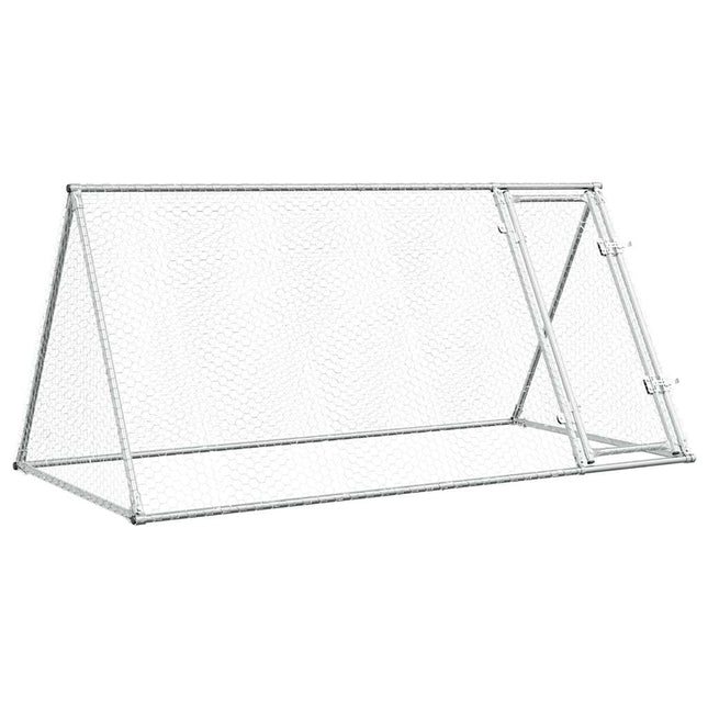 hønsehus 200x105x91 cm galvaniseret stål sølvfarvet