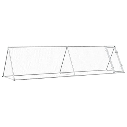 hønsehus 400x105x91 cm galvaniseret stål sølvfarvet