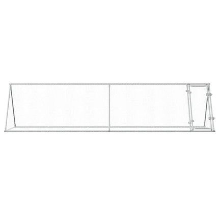 hønsehus 400x105x91 cm galvaniseret stål sølvfarvet
