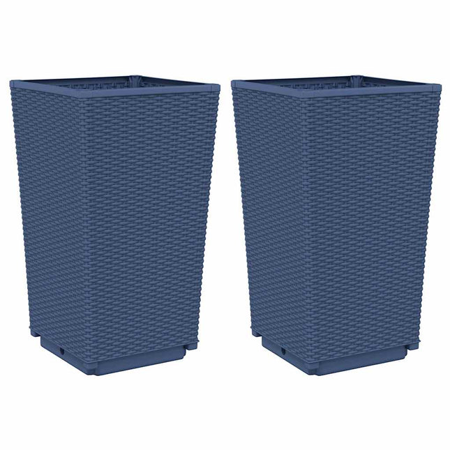 plantekurve 2 stk. 32,5x32,5x57 cm PP blågrå