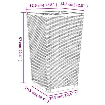 plantekurve 2 stk. 32,5x32,5x57 cm PP blågrå