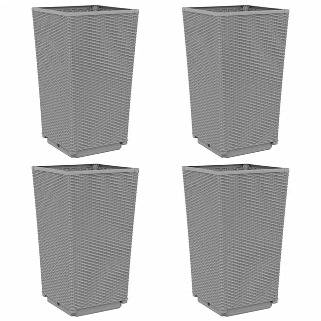 plantekurve 4 stk. 32,5x32,5x57 cm PP lysegrå