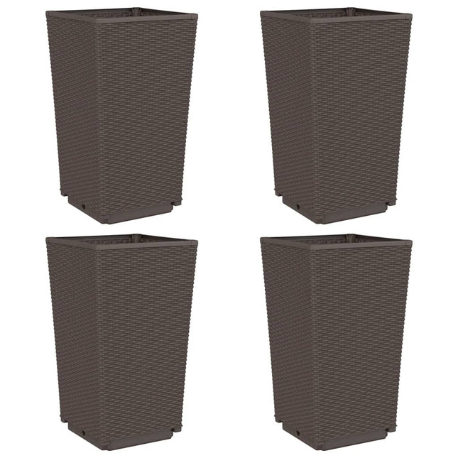 plantekurve 4 stk. 32,5x32,5x57 cm PP brun