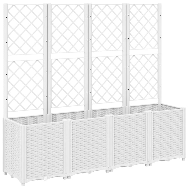 plantekasse med espalier 160x40x140 cm PP hvid
