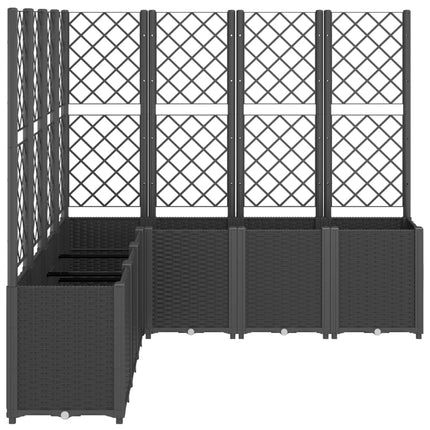plantekasse med espalier 160x160x140 cm PP sort