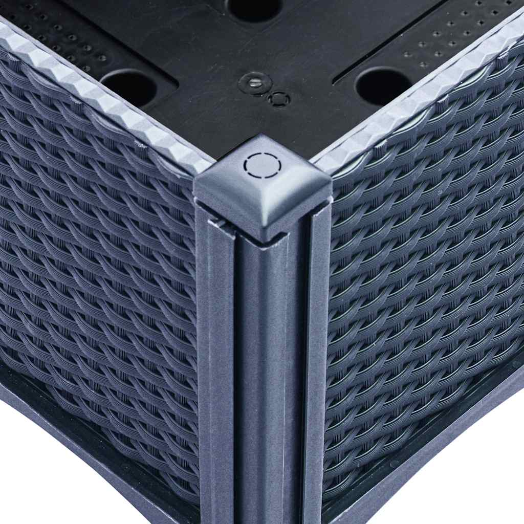 plantekasse med ben 40x40x42 cm PP blågrå