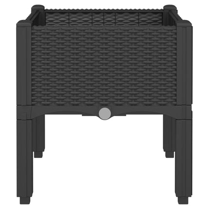 plantekasse med ben 40x40x42 cm PP sort