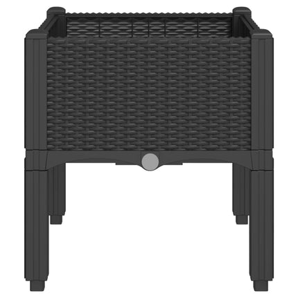 plantekasse med ben 40x40x42 cm PP sort