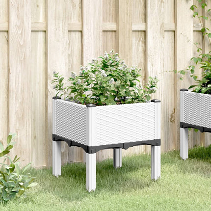 plantekasse med ben 40x40x42 cm PP hvid