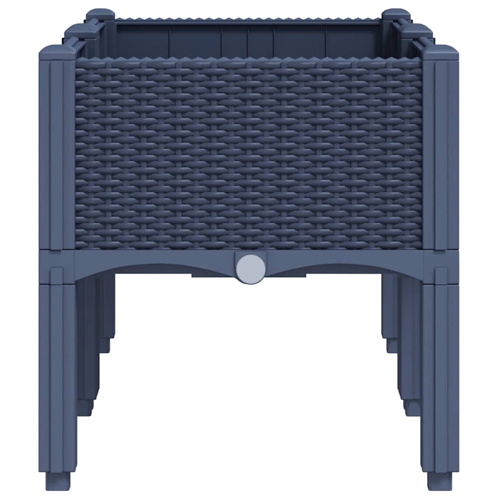 plantekasse med ben 80x40x42 cm PP blågrå