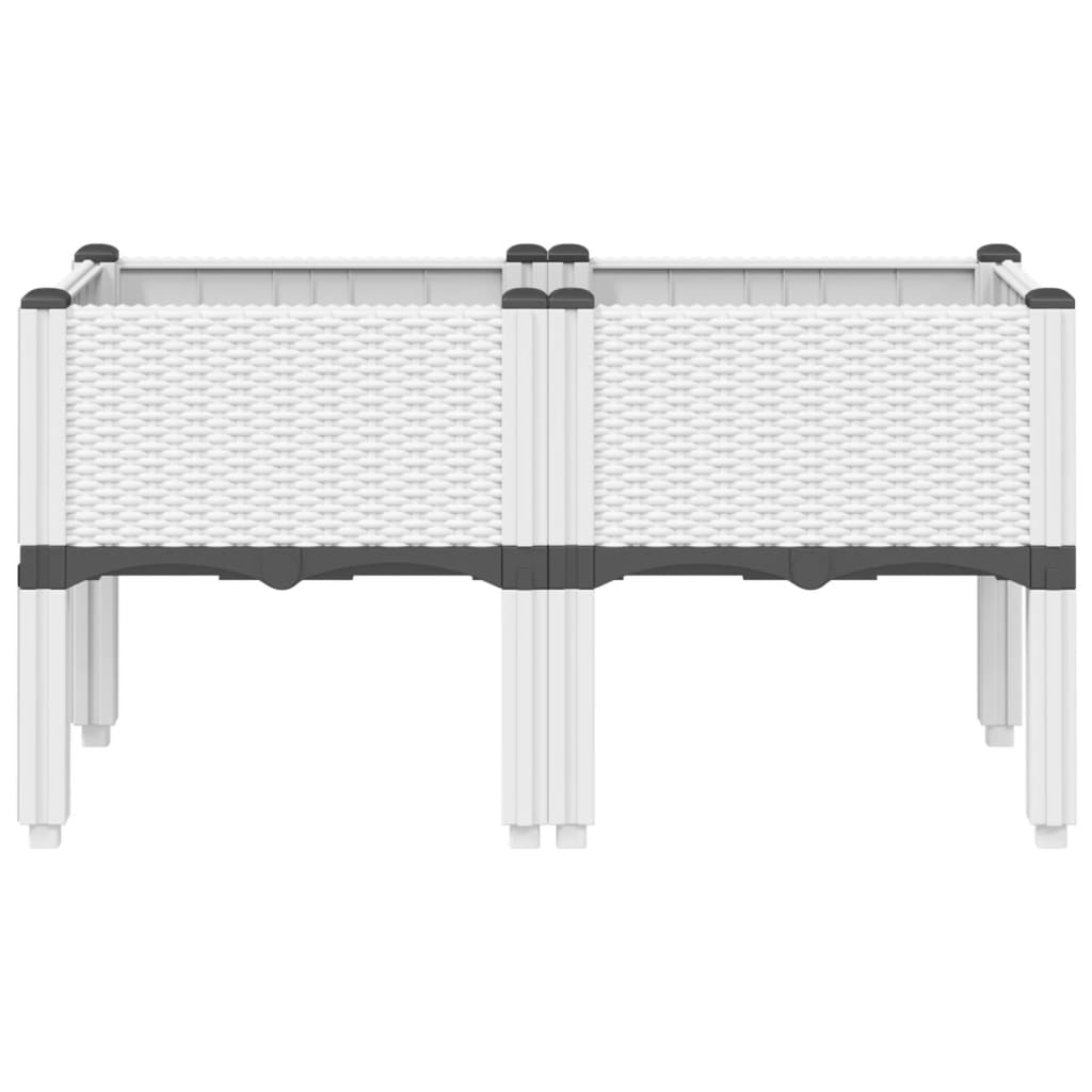 plantekasse med ben 80x40x42 cm PP hvid