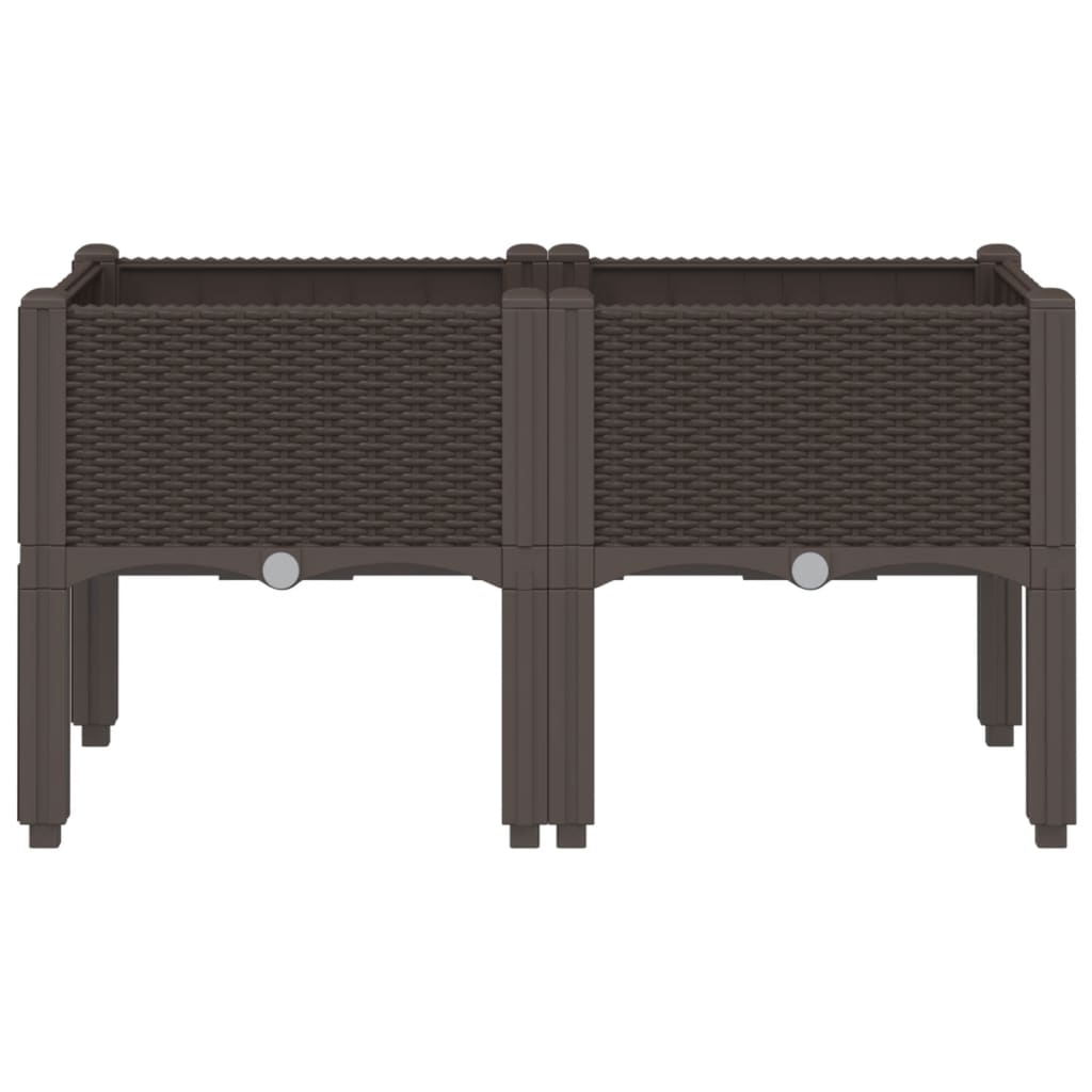 plantekasse med ben 80x40x42 cm PP brun