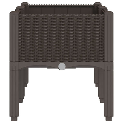 plantekasse med ben 80x40x42 cm PP brun