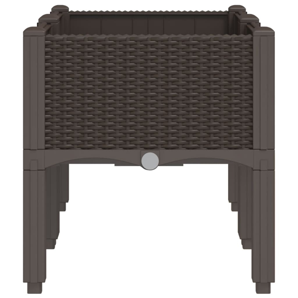 plantekasse med ben 80x40x42 cm PP brun