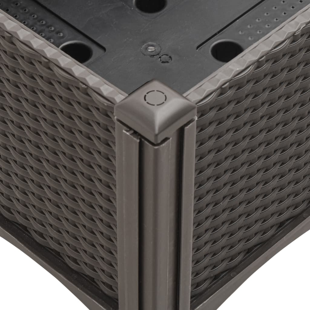 plantekasse med ben 80x40x42 cm PP brun