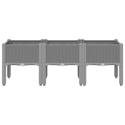 plantekasse med ben 120x40x42 cm PP lysegrå