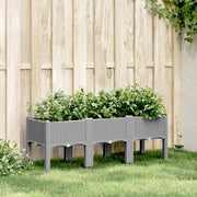 plantekasse med ben 120x40x42 cm PP lysegrå