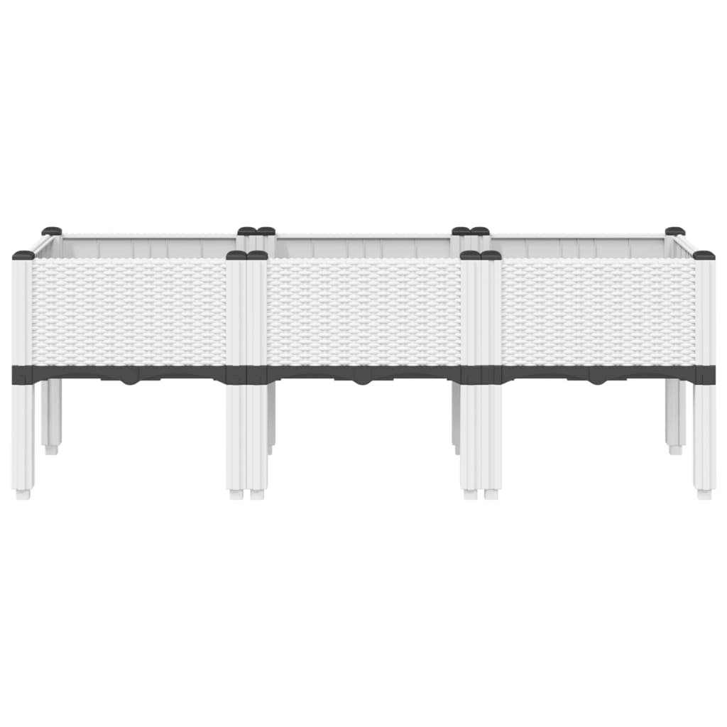 plantekasse med ben 120x40x42 cm PP hvid