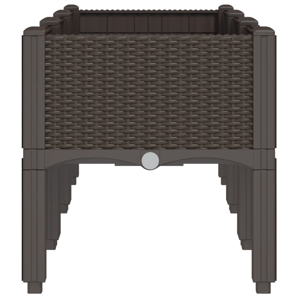 plantekasse med ben 120x40x42 cm PP brun