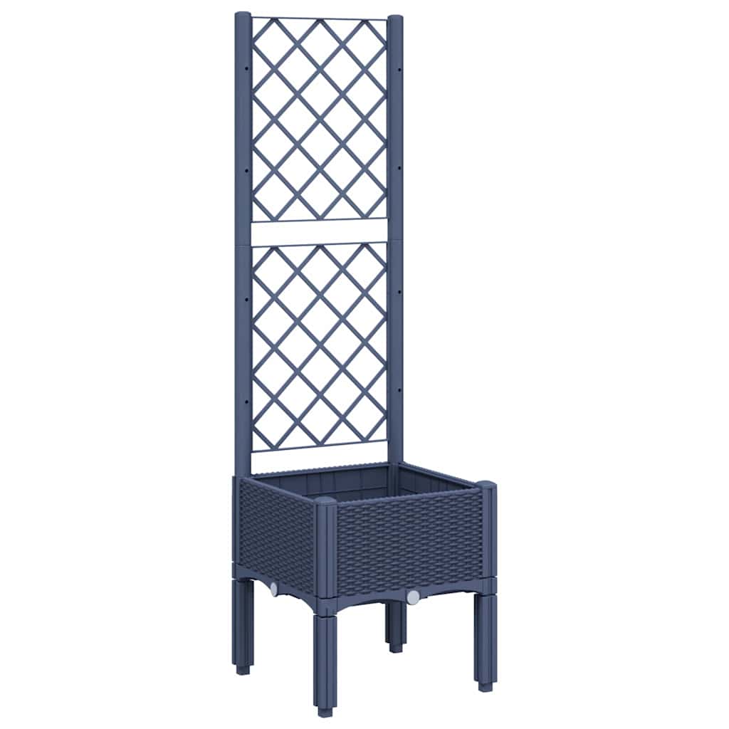 plantekasse med espalier 40x40x142 cm PP blågrå
