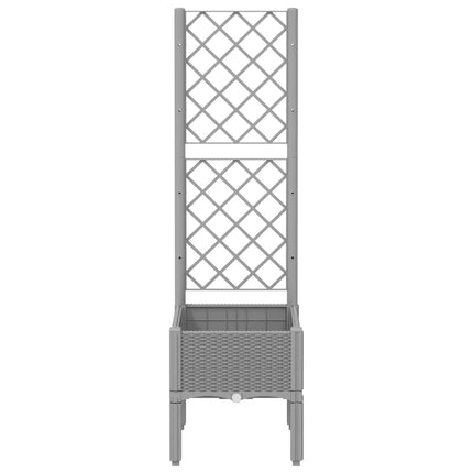 plantekasse med espalier 40x40x142 cm PP lysegrå