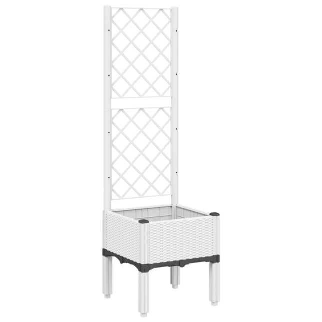 plantekasse med espalier 40x40x142 cm PP hvid