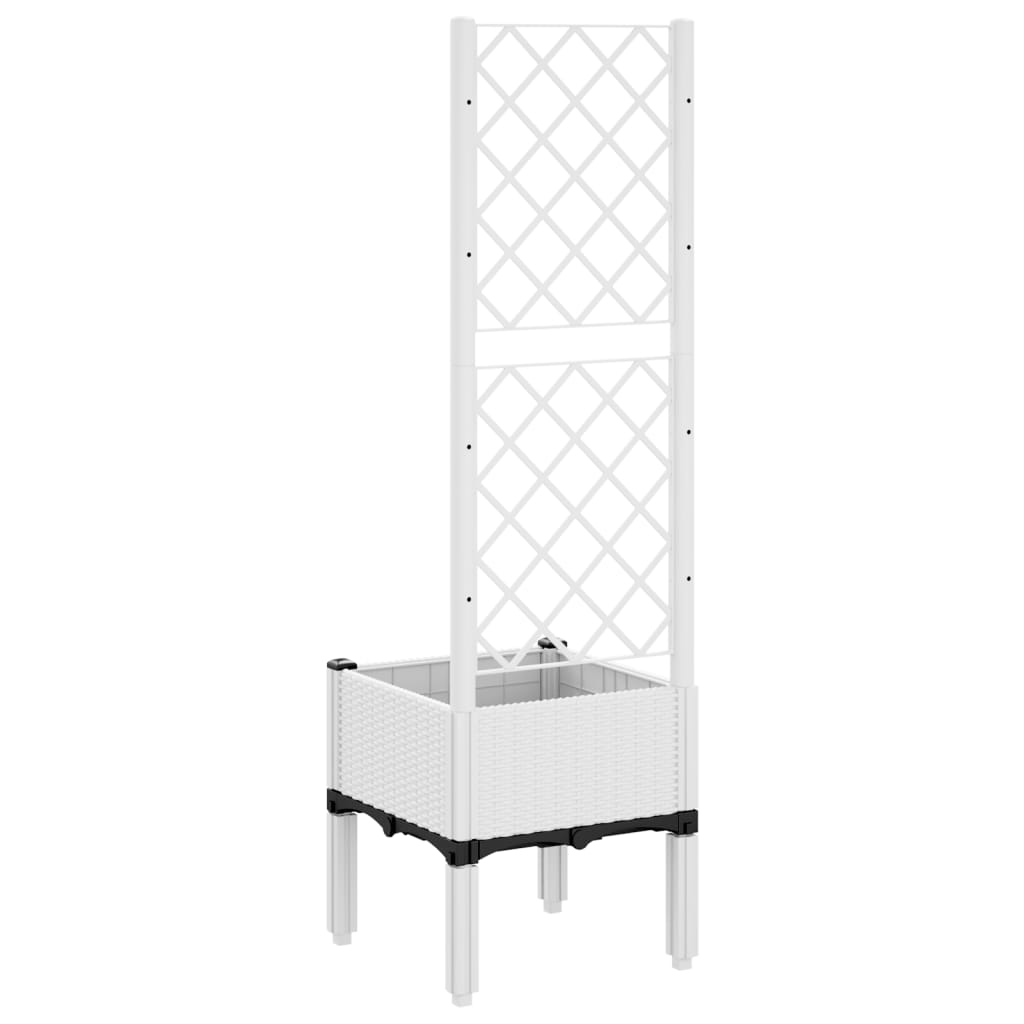 plantekasse med espalier 40x40x142 cm PP hvid