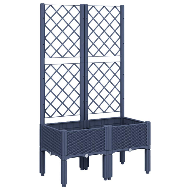plantekasse med espalier 80x40x142 cm PP blågrå