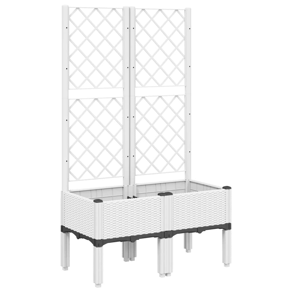 plantekasse med espalier 80x40x142 cm PP hvid